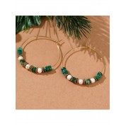 Bohemian Beach Resort Gemstone Hoop Earrings