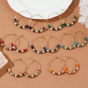 Bohemian Beach Resort Gemstone Hoop Earrings