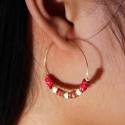 Bohemian Beach Resort Gemstone Hoop Earrings