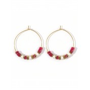 Bohemian Beach Resort Gemstone Hoop Earrings