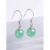 Elegant Green Jade & S925 Stud Earrings