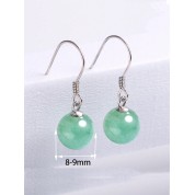 Elegant Green Jade & S925 Stud Earrings