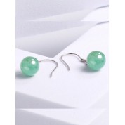 Elegant Green Jade & S925 Stud Earrings