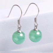 Elegant Green Jade & S925 Stud Earrings