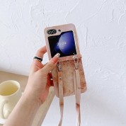 Marble Pattern Flip Phone Case Crossbody Bag