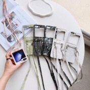 Marble Pattern Flip Phone Case Crossbody Bag