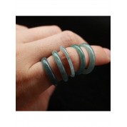 Natural Jade Smooth Circle Ring Unisex