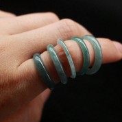 Natural Jade Smooth Circle Ring Unisex