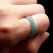 Natural Jade Smooth Circle Ring Unisex