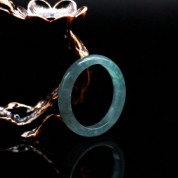 Natural Jade Smooth Circle Ring Unisex