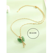 Elegant Imitation Jade Butterfly Tassel Necklace