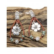 Bohemian Leather Rope Jade Beaded Earrings