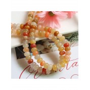 Elegant Yellow Jade & Red Agate Beaded Bracelet