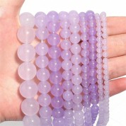 Natural Light Purple Jade Beads Strand