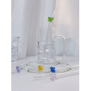 Colorful Bow Tie Glass Straws For Cold Drinks