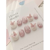 Jade Butterfly Design Diy False Nails