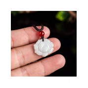 Natural Grade A Jade Lotus Pendant Necklace