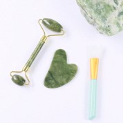 Natural Xiuyan Jade Roller Gua Sha Set