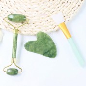 Natural Xiuyan Jade Roller Gua Sha Set