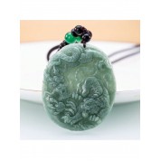 Personalized Green Jade Tiger Pendant Necklace