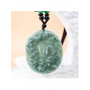 Personalized Green Jade Tiger Pendant Necklace