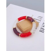 Retro Acrylic Bamboo Beaded Bracelet For Couples