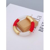 Retro Acrylic Bamboo Beaded Bracelet For Couples