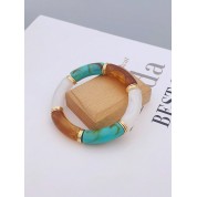 Retro Acrylic Bamboo Beaded Bracelet For Couples