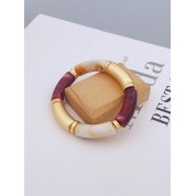 Retro Acrylic Bamboo Beaded Bracelet For Couples