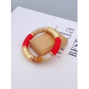 Retro Acrylic Bamboo Beaded Bracelet For Couples