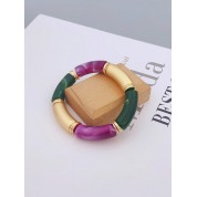 Retro Acrylic Bamboo Beaded Bracelet For Couples