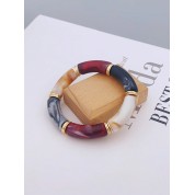 Retro Acrylic Bamboo Beaded Bracelet For Couples