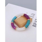 Retro Acrylic Bamboo Beaded Bracelet For Couples