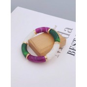 Retro Acrylic Bamboo Beaded Bracelet For Couples