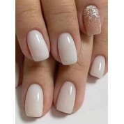 Elegant White Jade Glitter Nail Art Tips