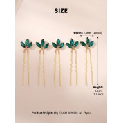 Elegant Green Jade Glass Hairpin Set