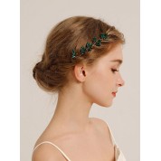 Elegant Green Jade Glass Hairpin Set