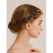 Elegant Green Jade Glass Hairpin Set