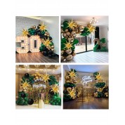 Versatile Green Gold Black Balloon Arch Kit