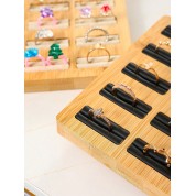 Solid Wood Ring Display Stand Organizer