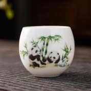 Elegant Sheep Fat Jade Porcelain Teacup