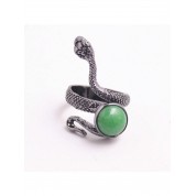 Natural Green Dongling Jade Snake Ring