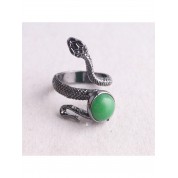 Natural Green Dongling Jade Snake Ring