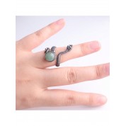 Natural Green Dongling Jade Snake Ring