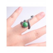 Natural Green Dongling Jade Snake Ring