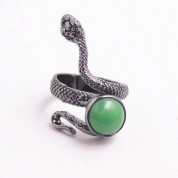 Natural Green Dongling Jade Snake Ring