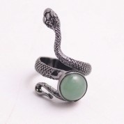 Natural Green Dongling Jade Snake Ring