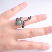 Natural Green Dongling Jade Snake Ring