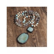 Bohemian Style Jade Glass Beaded Necklace