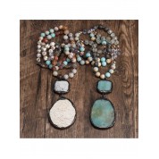 Bohemian Style Jade Glass Beaded Necklace